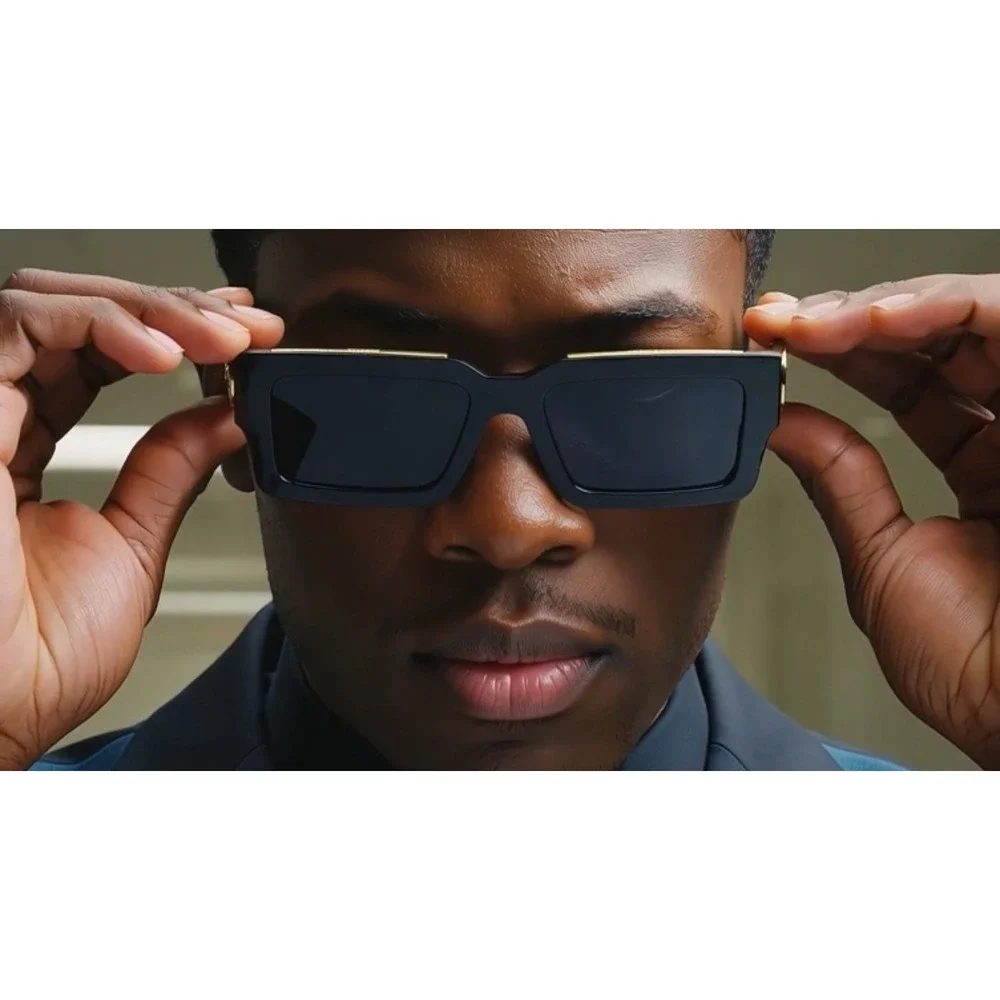 Sunglasses Designer Hip Hop Dark Black Lens UV400‎ Retro Vintage Classic Lentes